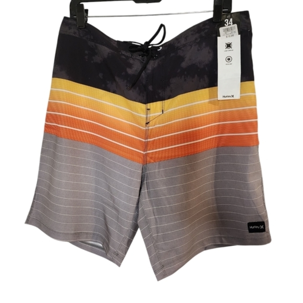 Hurley Striped swim trunks Nwt Size 34